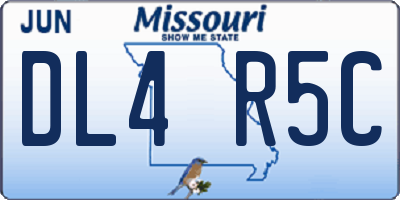 MO license plate DL4R5C