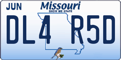MO license plate DL4R5D