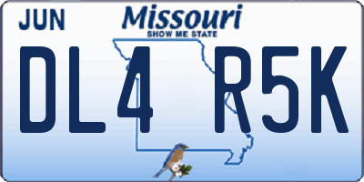 MO license plate DL4R5K