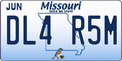 MO license plate DL4R5M