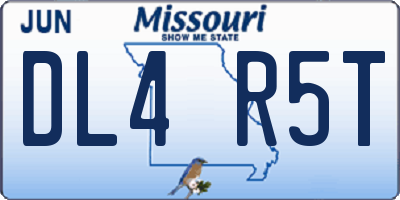 MO license plate DL4R5T