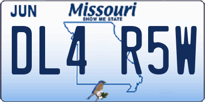 MO license plate DL4R5W