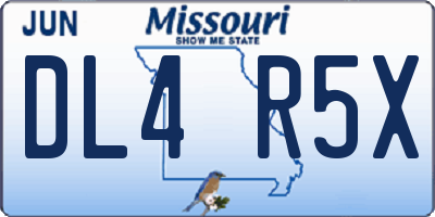 MO license plate DL4R5X