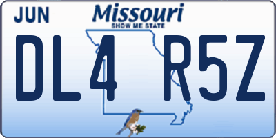 MO license plate DL4R5Z