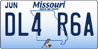 MO license plate DL4R6A