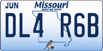 MO license plate DL4R6B