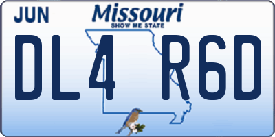 MO license plate DL4R6D