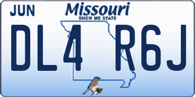 MO license plate DL4R6J