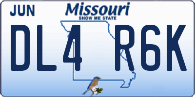 MO license plate DL4R6K