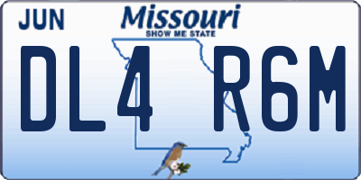 MO license plate DL4R6M