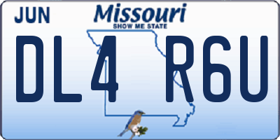 MO license plate DL4R6U