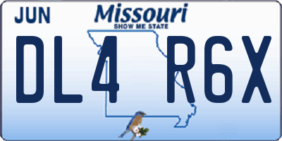MO license plate DL4R6X