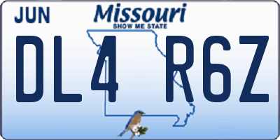 MO license plate DL4R6Z
