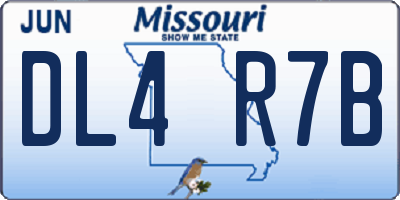 MO license plate DL4R7B