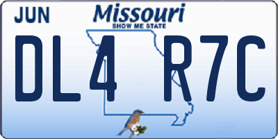 MO license plate DL4R7C
