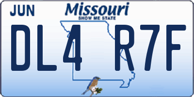 MO license plate DL4R7F