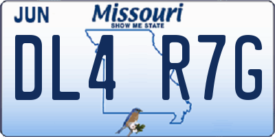 MO license plate DL4R7G
