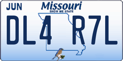 MO license plate DL4R7L