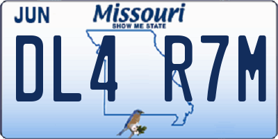 MO license plate DL4R7M