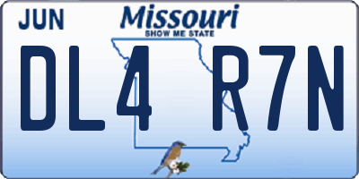 MO license plate DL4R7N
