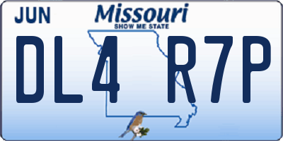 MO license plate DL4R7P
