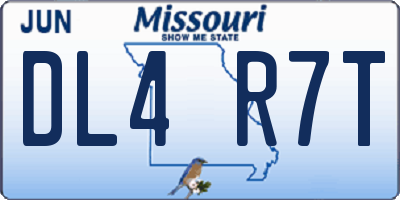 MO license plate DL4R7T