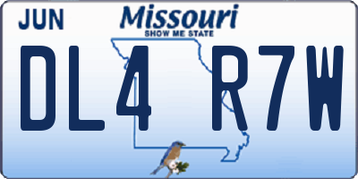 MO license plate DL4R7W