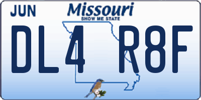 MO license plate DL4R8F