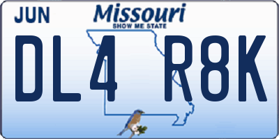 MO license plate DL4R8K