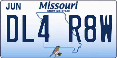 MO license plate DL4R8W
