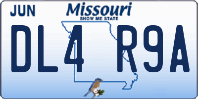 MO license plate DL4R9A