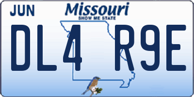 MO license plate DL4R9E