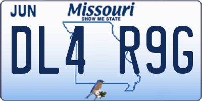 MO license plate DL4R9G