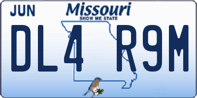 MO license plate DL4R9M