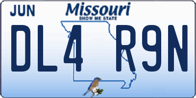 MO license plate DL4R9N