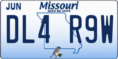 MO license plate DL4R9W