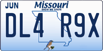 MO license plate DL4R9X