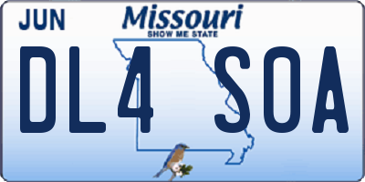 MO license plate DL4S0A