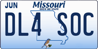 MO license plate DL4S0C