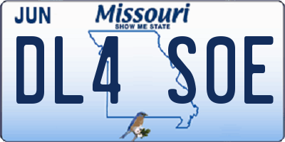 MO license plate DL4S0E