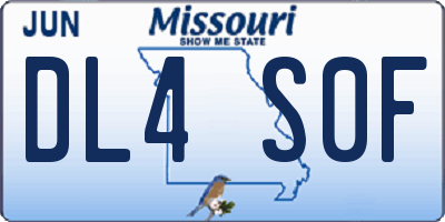 MO license plate DL4S0F
