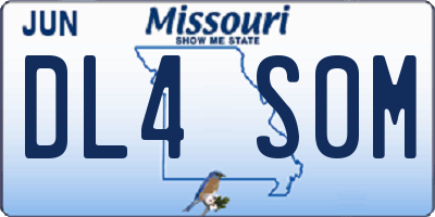 MO license plate DL4S0M