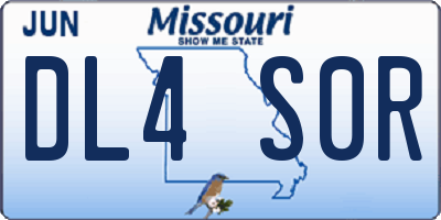 MO license plate DL4S0R