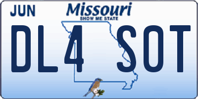 MO license plate DL4S0T