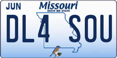 MO license plate DL4S0U