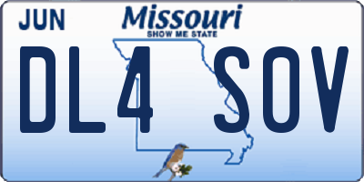 MO license plate DL4S0V