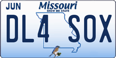 MO license plate DL4S0X