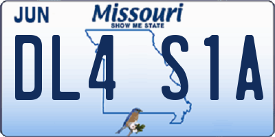 MO license plate DL4S1A