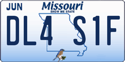 MO license plate DL4S1F