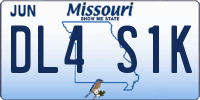 MO license plate DL4S1K